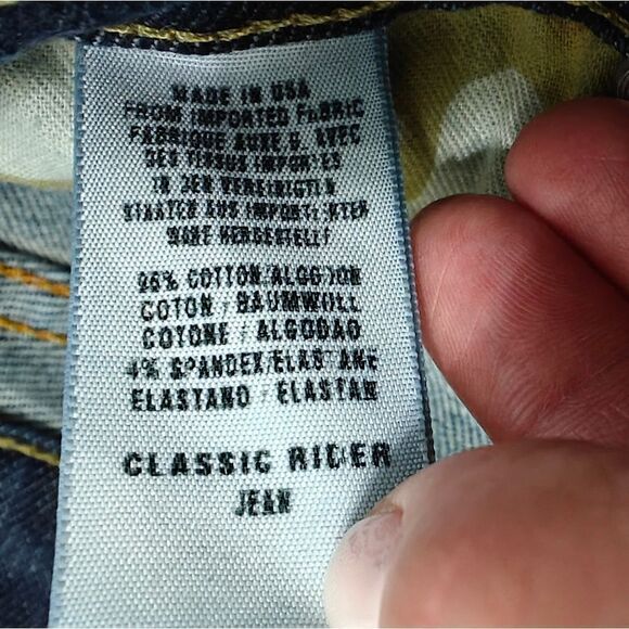 VTG LUCKY BRAND CLASSIC RIDER LONG INSEAM BLUE FIT FLARE JEANS 12/31 - Picture 10 of 10